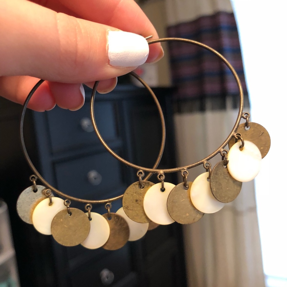 Gold and MOP Earrings